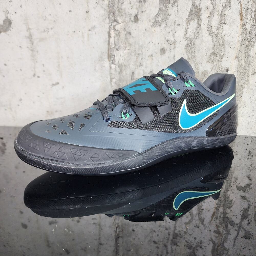 Nike Zoom Rotational 6 Track Field Throwing Shoes Size 10 Black Green - Picture 2 of 4